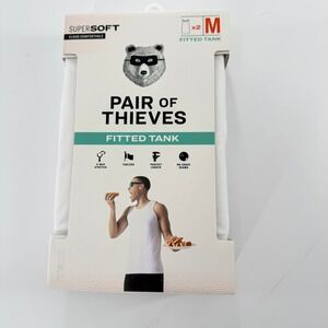 Pair of Thieves Fitted Tank Undershirt 2 Pack Modern Mens Size Medium White New